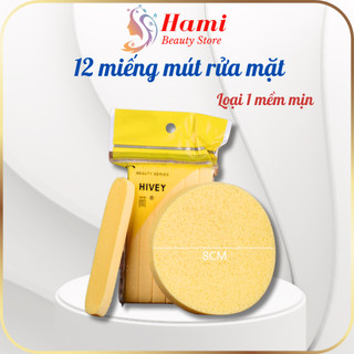 Gói 12 miếng mút nở bọt biển rửa mặt chivey mềm mịn