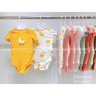 {Sz 9-12m} Bodysuit sơ sinh, body chip cộc tay hiệu Carterr Cambodia xuất xịn