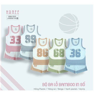 Bộ ba lỗ sợi tre in số hrnee cho bé 9m-4y
