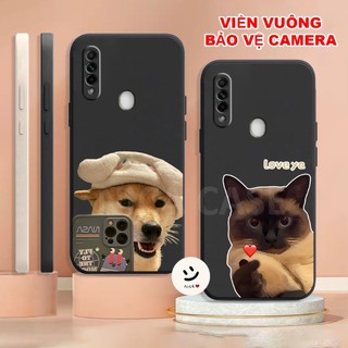 Ốp lưng Oppo A31 / A8 TPU cạnh vuông in hình dog cat cute cool ngầu