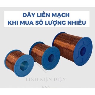  100g Dây đồng bọc emay cách điện quấn biến áp kích cỡ từ 0.08mm đến 2.0mm 
