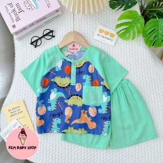 Bộ tole/lanh đùi bé trai, vải tole lanh mếm mát, thấm hút mồ hôt tốt kem baby shop