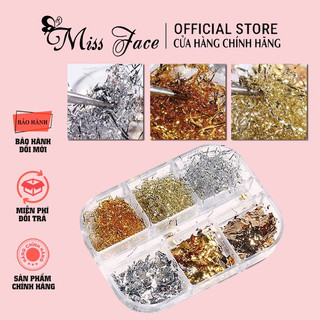 Set giấy nhún- set nhún sợi vàng + bạc siêu mỏng 6 ô- giấy nhún dạng foil nhũ sợi Set nhún sợi