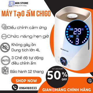 Máy phun sương tạo độ ẩm dung tích 4L CHIGO, máy tạo ẩm không khí xông tinh dầu tiện lợi tặng ngay 2 lọ tinh dầu