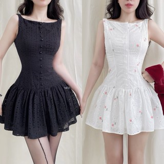 TADstore - Kanie Cotton Dress váy kate thêu dáng mini tiểu thư