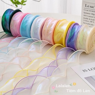 Ruy băng voan ánh nhũ - dùng trang trí hoa, làm nơ, đồ handmade