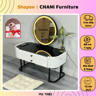  Bàn trang điểm ngồi bệt bàn phấn bệt nhập khẩu thông minh gương đèn led 3 màu loa blutooth và sạc không dây - Mã TNB2 