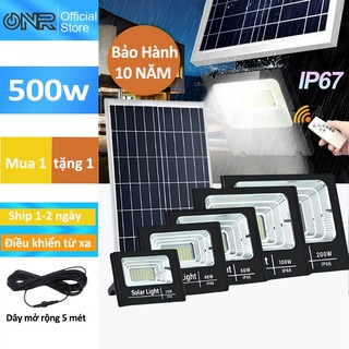 Đèn năng lượng mặt trời siêu sáng 500W đèn led ngoài trời  sân vườn chống thấm solar light Bảo Hành - ONR Official