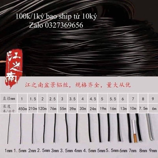 1kg dây nhôm đen uốn cây cảnh cao - đủ mọi kích thước