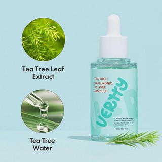 Serum dưỡng ẩm, phục hồi da Vertty Tea Tree Hyaluronic Oil Free Ampoule 45ml - The L Cosmetic