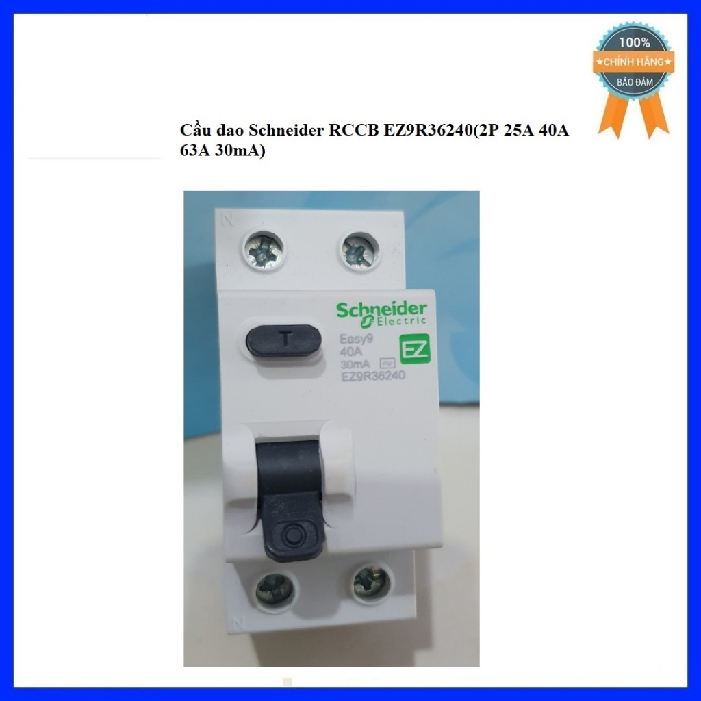 Cầu dao 2P 25A 40A 63A 30mA Schneider RCCB EZ9R36225/EZ9R36240/EZ9R36263