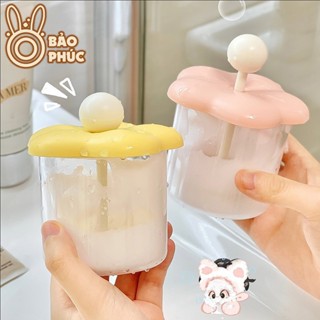 Cốc tạo bọt sữa rửa mặt - Lược massage da đầu - Lược gội đầu bằng silicon hình bông hoa dễ thương