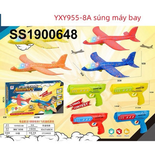 Đồ chơi súng bắn máy bay, súng phóng máy bay bay lượn trên không loại hộp có đèn