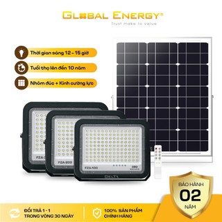 Đèn Năng Lượng Mặt Trời Gelta FZA, Cảm Biến Thông Minh Công Suất Thực 100W 200W 300W Chống Nước IP65