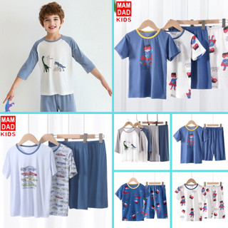 BST bộ hè cotton MamDadKids khủng long ô tô cho bé trai từ 4-12 tuổi A19432