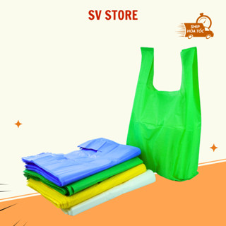 Túi đựng rác có quai cao cấp, túi nilon túi xốp siêu thị đựng thực phẩm, túi bóng mờ đựng hàng - 1KG