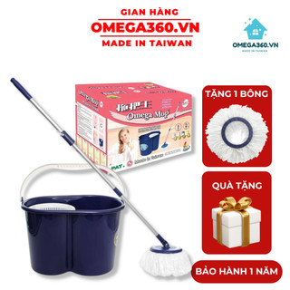 [Hỏa Tốc] BỘ LAU NHÀ 360 ĐỘ OMEGA MOP NHẬP KHẨU ĐÀI LOAN( 1 THÂN CÂY + 2 BÔNG LAU + 1 THÙNG LAU)