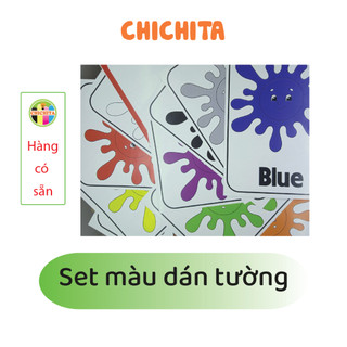 Set 12 tem dán tường màu sắc cho bé, colours CHICHITA đẹp giá rẻ Có sẵn