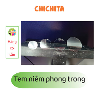 Set 100 tem decal niêm phong nilon trong suốt CHICHITA 6-10cm Có sẵn