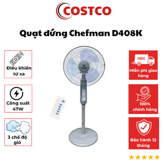 Quạt cây đứng chefman cao cấp có điều khiển CM - D408K (47W, Sải cánh 400mm) bảo hành chính hãng