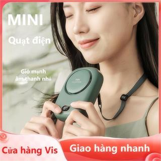 Quạt cổ điện mini cầm tay 203 pin gió mạnh quạt sạc mini usb im lặng dung lượng pin 2000mah