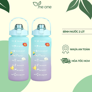 COMBO 3 bình nước 2L, tặng kèm sticker + charm nổi, bình nước có sẵn ống hút, nhiều dung tích dễ sử dụng