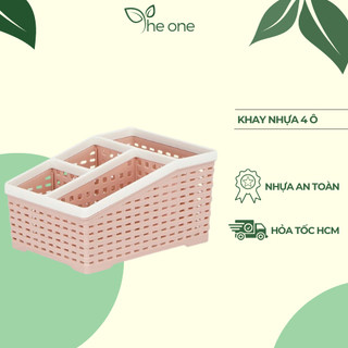 khay nhựa 4 ngăn Việt Nhật, nhựa bền đẹp, thiết kế chia ngăn tiện dụng. Khay đựng đồ, hộp đựng bút để bàn