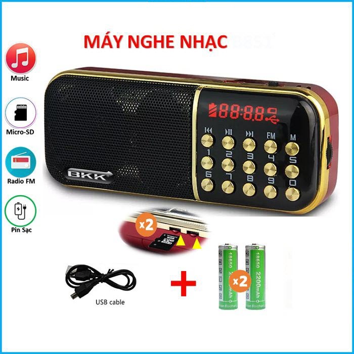 Máy nghe nhạc, máy nghe kinh phật, máy học tiếng Anh BKK K51 2 pin