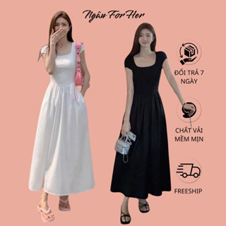 FERY DRESS- Đầm Maxi Thun Dài Có Tay Cổ Thuyền, Đầm Maxi Thun có tay tôn dáng