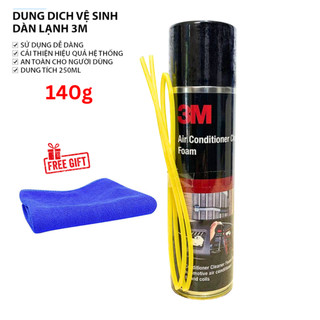 Dung dịch vệ sinh dàn lạnh vệ sinh điều hòa ô tô 3m air conditioner cleaner foam 250ml tặng khăn