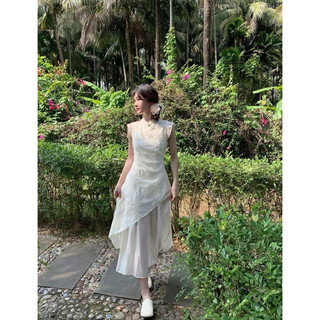 ĐẦM MIDI CỔ TÀU TAY CÁNH TIÊN