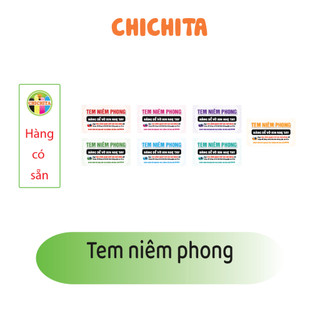 Tem niêm phong, Hàng dễ vỡ có keo dính Chichita 9x5cm 12-18- Có sẵn