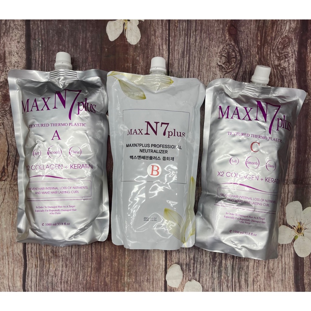 Kem uốn, duỗi xoăn nóng Max N7 collagen A, B, C 1000ml (Chính Hãng)