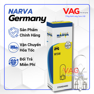[GERMANY QUALITY] Bóng đèn trần, soi biển số, cốp, taplo, cửa chân cắm W5W 12V 5W chính hãng NARVA từ Đức (Giá 1 bóng)
