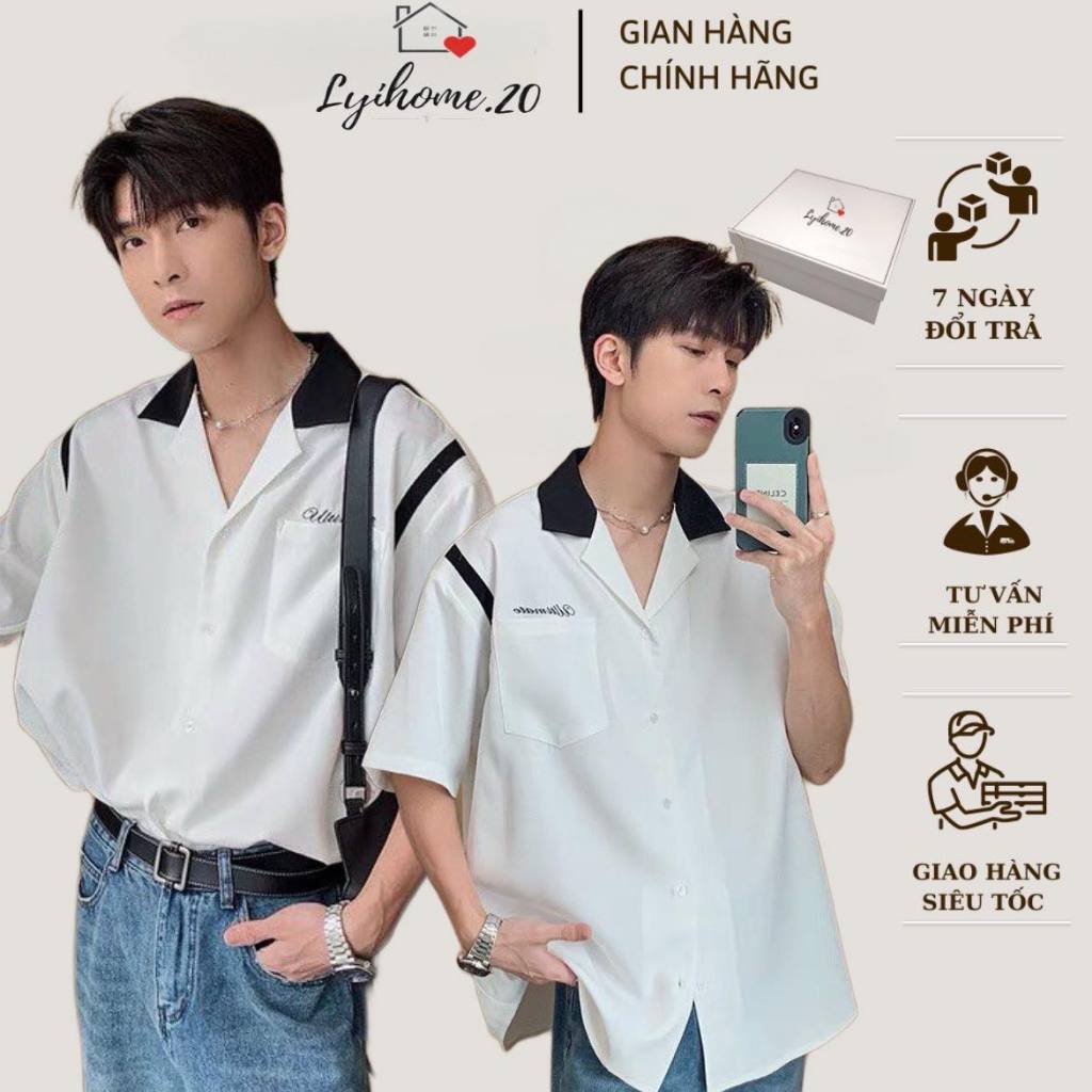 Áo sơ mi lụa mango nam nữ unisex form rộng tay lở LYIHOME, áo sơ mi unisex thời trang trẻ hiện đại c