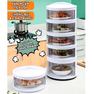 Lồng bàn đa tầng, khay đựng thức ăn bảo quản thực phẩm giữ nhiệt chống bụi