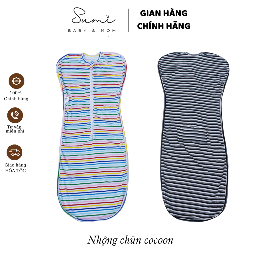 Nhộng chũn cho bé, nhộng Chũn Cocoon chính hãng giúp bé ngủ ngon sâu giấc không giật mình