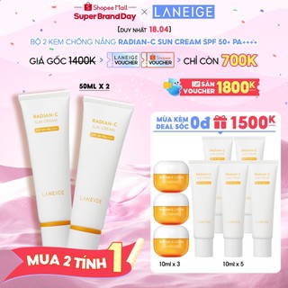 Bộ 2 Kem chống nắng Laneige Radian-C Sun Cream SPF 50+ PA++++50mlx2