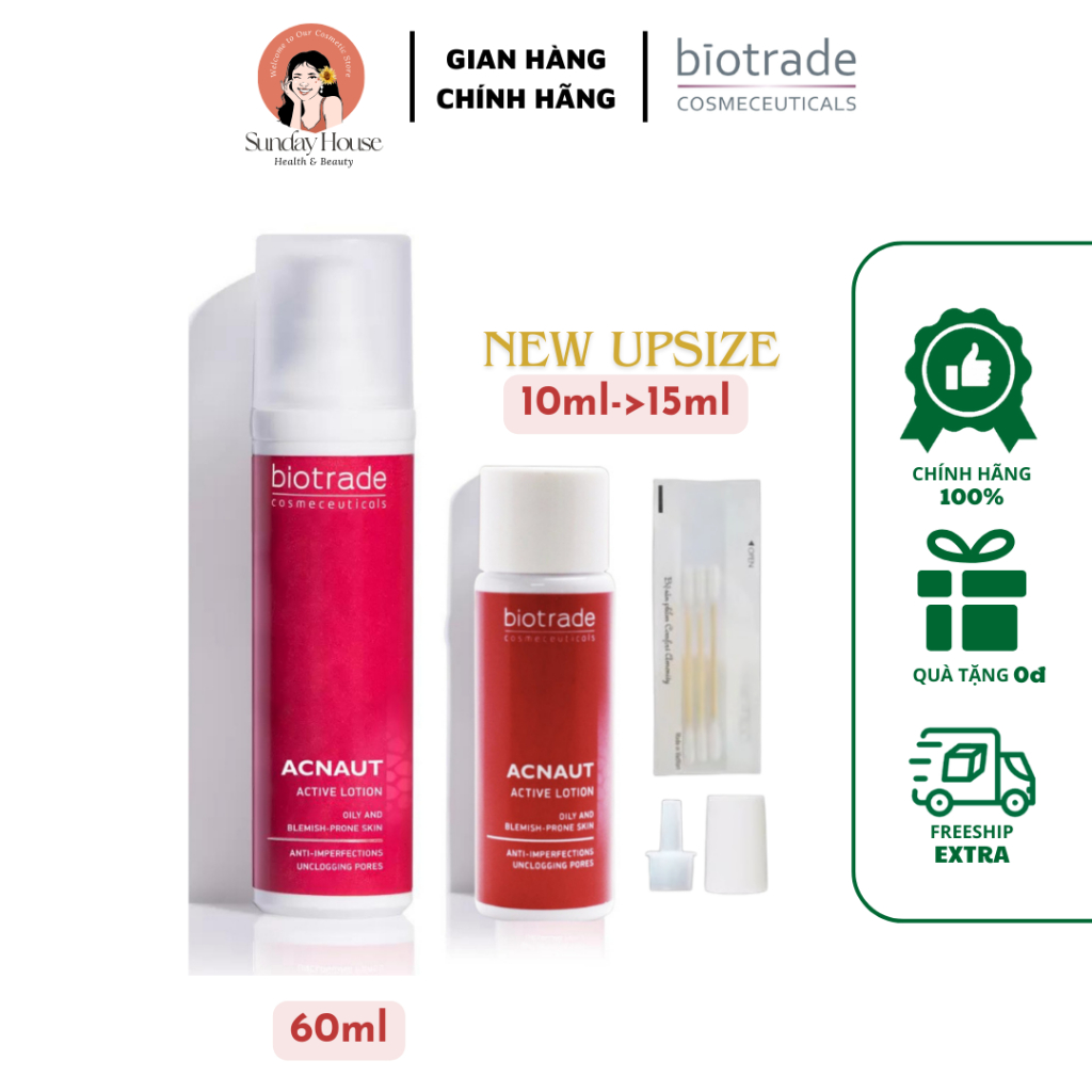 [CHÍNH HÃNG] Lotion Chấm Mụn Sưng, viêm Biotrade Acnaut Active Lotion