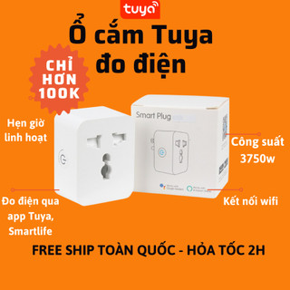 Ổ Cắm Tuya Wifi 15a Đo Điện, Ổ Cắm Wifi Thông Minh Hẹn Giờ Công Suất Cao 3750w, Điều Khiển Từ Xa App Tiếng Việt