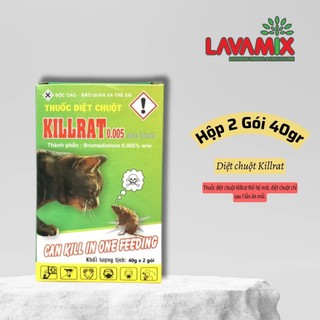 Thuốc Diệt Chuột Killrat | gói 40g - Diệt chuột hiệu quả nhanh, không cần thêm mồi, an toàn | Green House