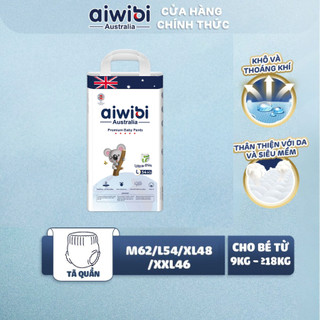 Tã/Bỉm Quần Cao Cấp Aiwibi Light Feather Hấp Thụ Tức Thời Và Khóa Độ Ẩm Gói Cực Lớn M62/L54/XL48/XXL46