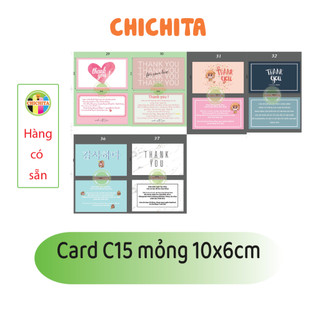Card cảm ơn, thẻ cảm ơn hàng mỏng kích thước 10x6cm CHICHITA  Có Sẵn