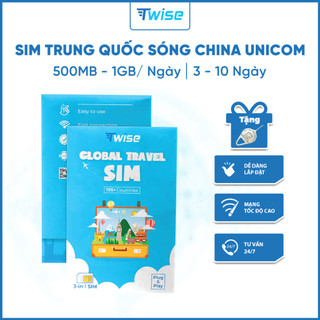 Sim trung quốc hong kong macao sóng china unicom không giới hạn data dễ dàng sử dụng 500mb - 500mb - 1gb/ ngày twise