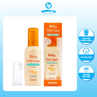 Kem đánh răng, rơ lưỡi nuốt an toàn Wesser Baby Oral Care cho bé