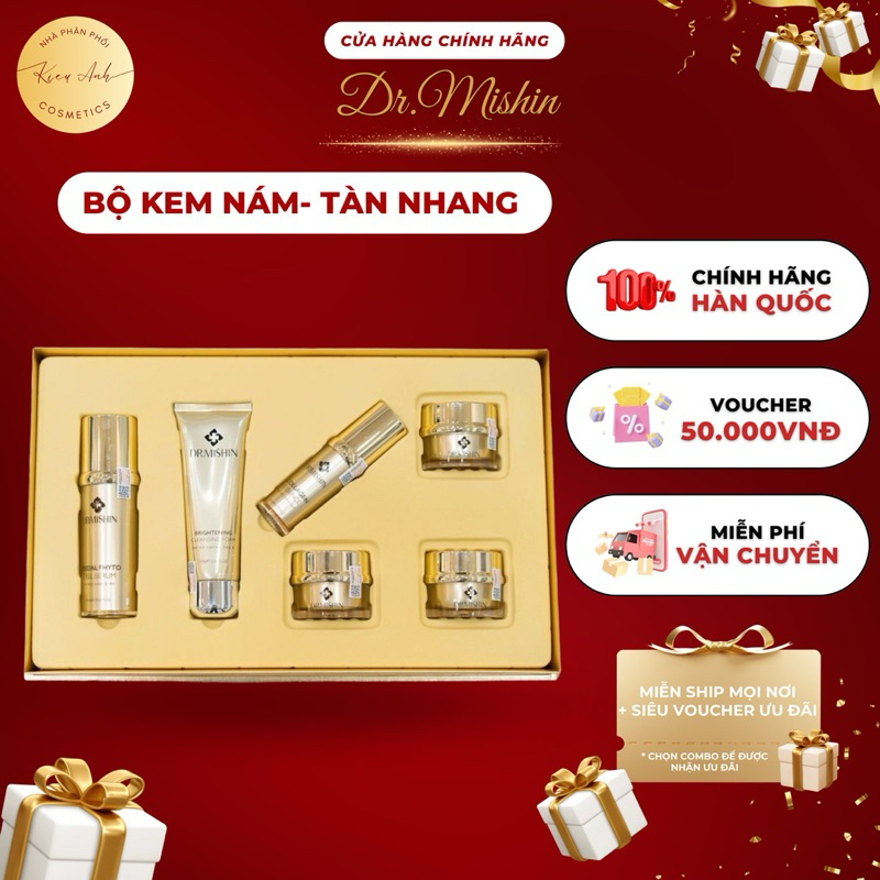 [ Mỹ Phẩm Hàn Quốc ] Bộ Mỹ Phẩm Cao Cấp Dr Mishin Hàn Quốc, 6 Sản Phẩm Ức Chế Nám, Tàn Nhang, Thâm, Trắng sáng đều màu