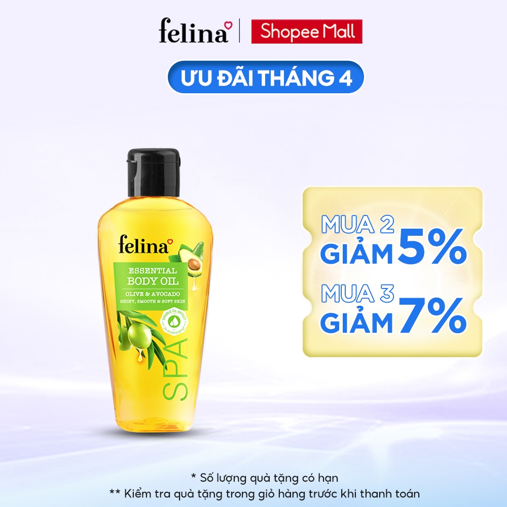 Tinh Dầu Dưỡng Thể Body Oil Felina Home Spa 100ml tăng cường & khóa ẩm cho làn da căng mướt tức thì