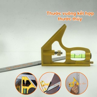 Thước ke góc vuông thủy, e ke góc vuông kết hợp thước thủy 300mm