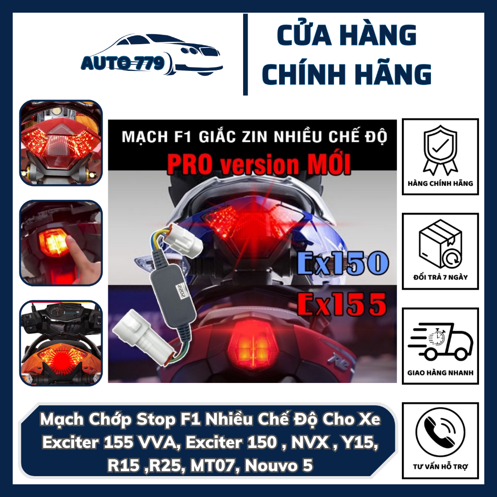 Mạch Chớp Stop F1 Nhiều Chế Độ Cho Xe Exciter 155 VVA, Exciter 150