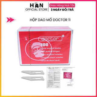 Hộp 100 chiếc dao doctor số 11 | hộp dao mổ, cắt đáy sẹo rỗ nặn mụn dùng trong y tế, spa.